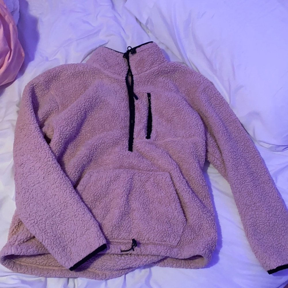 light pink PINK sherpa sweatshirt